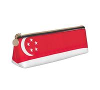 GUOLGP Trousse à crayons élégante avec imprimé drapeau de Singapour - Grande capacité - 21 x 5,6 x 6,1 cm - Pochette triangulaire - Essentiels quotidiens