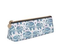 GUOLGP Trousse à crayons élégante avec imprimé éléphant bohème - Grande capacité - 21 x 5,6 x 6,1 cm - Pochette triangulaire - Essentiels quotidiens