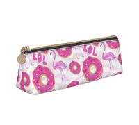 GUOLGP Trousse à crayons élégante avec imprimé flamants roses et donuts - Grande capacité - 21 x 5,6 x 6,1 cm - Pochette triangulaire - Essentiels quotidiens