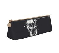 GUOLGP Trousse à crayons élégante avec motif tête de mort et fantôme d'horreur - Grande capacité - 21 x 5,6 x 6,1 cm - Pochette triangulaire - Essentiels quotidiens