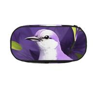 GUOLGP Trousse à fermeture éclair avec motif oiseau violet lavande fleurs fleurs pour écolier
