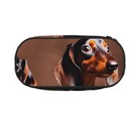 GUOLGP Trousse à fermeture éclair Motif teckel Weiner pour écolier et étudiants