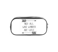 GUOLGP Trousse transparente avec inscription « Not All Who Wander are Lost » - Pour étudiants, garçons et filles
