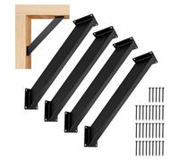 Guolich Lot de 4 supports d'angle à 45 degrés - Connecteur de poutre / Connecteur de poteau / Connecteur d'angle en bois - Support d'angle pour poutres en bois - Kit de support pour pergola / supports