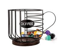 Guolich Panier à capsules de café, porte-capsules de café, rangement de capsules de café, panier à singe, pour le rangement des capsules de café et des fruits,bar à café (Noir)