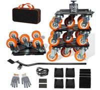 Guolich Roulette Charge Lourde, Capacité de 1300 kg, Deplace Meuble Lourd sans Effort Roulette Charge, 5 Petite roulettes pour Meubles avec Kit Demenagement Latérale Amovible (Orange)