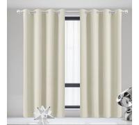 GUOLIXIA Lot de 1 Rideaux Salon Anti Bruit 120 x 150 cm 100% Lumiere Bloquer Anti Chaleur, Anti-UV Rideaux à Oeillets Draperies Installation Facile pour Chambre Adulte Salon, Beige