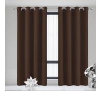GUOLIXIA Lot de 1 Rideaux Salon Anti Bruit 70 x 50 cm 100% Lumiere Bloquer Anti Chaleur, Anti-UV Rideaux à Oeillets Draperies Installation Facile pour Chambre Adulte Salon, Brun