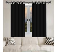 GUOLIXIA Rideaux Occultants Isolants 148 x 211 cm 100% Lumiere Bloquer Anti Chaleur, Anti-UV Rideau Phonique Anti Bruit Doux et Esthétiques, Décoration Maison pour Chambre Maison, Noir