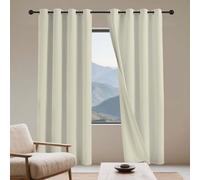 GUOLIXIA Rideaux Opaques Rideaux 500 x 195 cm Isolation Thermiques, Tissu Doux et Infroissable Oeillets Doux et Esthétiques, Décoration Maison pour Chambre Adulte Salon, Beige