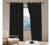 GUOLIXIA Rideaux Opaques Rideaux 550 x 185 cm Isolation Thermiques, Tissu Doux et Infroissable Oeillets Doux et Esthétiques, Décoration Maison pour Chambre Adulte Salon, Noir