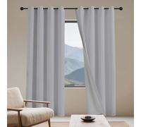 GUOLIXIA Rideaux Opaques Rideaux 750 x 220 cm Isolation Thermiques, Tissu Doux et Infroissable Oeillets Doux et Esthétiques, Décoration Maison pour Chambre Adulte Salon, Gris Clair