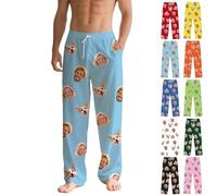 Guooyuuyu Pyjama Personnalisé - Pantalon Pyjama Femme Personnalisé avec 3 Photo- Bas de Pyjama Drole pour Femme Homme - Pyjama Couple Famille, Idee Cadeau Personnalisé (F)