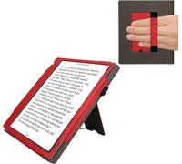 GUOP-Étui Compatible Avec Pocketbook Inkpad Eo/Bigme Inknote Color+ Coque - Étui À Rabat Magnétique Tablette Ereader Similicuir - Rouge-Gris Foncé