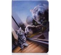 GUOP-Étui Liseuse Compatible Avec Kindle Paperwhite 2021 6,8 Pouces (17,3 Cm) 11E Génération - Étui À Rabat Magnétique Protection En Simili Cuir Avec Auto Réveil/Veille,Chat & Tigre