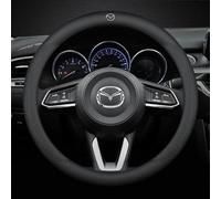 GUOPENG Housse de Volant Voiture pour Mazda CX-30 2019-2024, Couvre Volant Cuir Protecteur Antidérapant et Respirante Tout Compris Intérieur Accessoires,A/Black-1