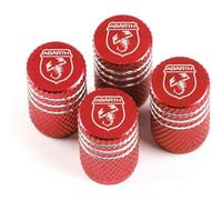 GuoQingSu 4Pcs Bouchons De Valve d'air pour Pneu De Voiture pour Abarth 595 Abarth 500 Abarth 124,Housse De Protection pour Pneu De VoitureéTanche à l'eau Et à La PoussièRe PièCes Automobiles,Red