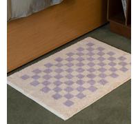 Guoshuai Tapis de Bain Antiderapant 50x80cm Microfibre Tapis De Salle Bain | Violet et blanc Absorption D'Eau- Doux Et Confortable Lavable En Machine, Pour Chambre Et Salles Bains