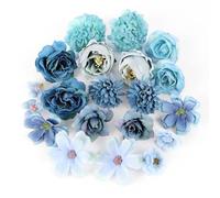 GUOSIYAO Fleurs Artificielles Deco Têtes De Fleurs Fleur Artificiel Fausse Fleur Artisanat Fleur en Tissu pour Mariage Fête Accessoires De Photographie Décoration De La Maison Autres 20Pcs (Bleu)