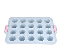 Guowall Moule en Silicone pour Cannelés, Silicone 20 tasses (Bleu) | Plateau de Cuisson pour 20 Cavités pour Cannelés, Cupcake et Gelée, Silicone de qualité alimentaire