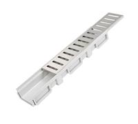 GUOXIAD Caniveau De Drainage en Résine Haute Résistance avec Grille, Tranchée De Drainage Assemblée De 50 Cm De Long, Mini-système De Drainage 10 X 6 Cm, Système De Drainage(Single Row)