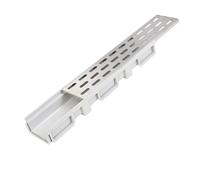 GUOXIAD Caniveau De Drainage en Résine Haute Résistance avec Grille, Tranchée De Drainage Assemblée De 50 Cm De Long, Mini-système De Drainage 10 X 6 Cm, Système De Drainage(Triple Row)