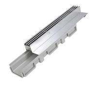 GUOXIAD Caniveau De Drainage en Résine Haute Résistance avec Grille, Tranchée De Drainage Assemblée De 50 Cm De Long, Mini-système De Drainage 10 X 6 Cm, Système De Drainage(Side Triple Seam)