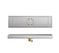 GUOXIAD Caniveau De Sol Linéaire Long en Acier Inoxydable 304, Grille D'évacuation for Salle De Bain Et Cuisine, Tranchée D'évacuation for Douche D'hôtel(30cm,Center)