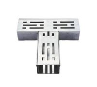 GUOXIAD Caniveau en Acier Inoxydable avec Grille, Tranchée De Drainage Assemblée De 1 M De Long, Systèmes De Drainage for Allée, Gouttière for Cuisine, Cour, Balcon Ou Terrasse(T-Joint 50x30mm)