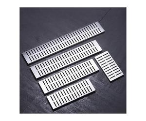 GUOXIAD Grilles D'évacuation De Cuisine en Acier Inoxydable 304, Couvercle De Caniveau De Sol De Salle De Bain, Long Caniveau De Sol for Balcon Et Maison, Drainage Mineur(110CM)