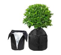 GUOXIAD Pot Winter Protector, Plant Root Insulation Covers, Fruit Tree Frost Protection Cover for Cold Weather, Adjustable Strap Wrap(Black,45x50cm)
