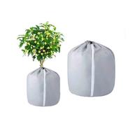 GUOXIAD Pot Winter Protector, Plant Root Insulation Covers, Fruit Tree Frost Protection Cover for Cold Weather, Adjustable Strap Wrap(Silver Gray,45x70cm)