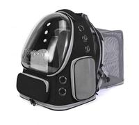 GUOXIAD Sac À Dos Portable for Chat, Sac À Bandoulière for Animal De Compagnie, Sac Transparent Extensible De Grande Capacité, Sac De Transport Respirant for Chien(Black)
