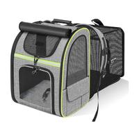 GUOXIAD Sac À Dos Portable for Chat, Sac De Sortie Extensible for Animaux De Compagnie, Sac Pliable Et Respirant for Chien, Kit Bandoulière Extérieur for Chien(Gray Green)