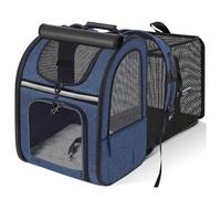 GUOXIAD Sac À Dos Portable for Chat, Sac De Sortie Extensible for Animaux De Compagnie, Sac Pliable Et Respirant for Chien, Kit Bandoulière Extérieur for Chien(Blue)