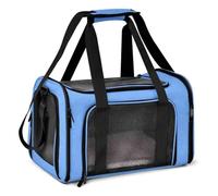GUOXIAD Sac De Transport for Animaux De Compagnie, Sac De Transport Portable À Bandoulière, Sac Confortable Et Respirant for Chat, Chien, Écureuil, Cochon d'Inde, Hamster(Blue,L)