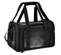 GUOXIAD Sac De Transport for Animaux De Compagnie, Sac De Transport Portable À Bandoulière, Sac Confortable Et Respirant for Chat, Chien, Écureuil, Cochon d'Inde, Hamster(Black,L)