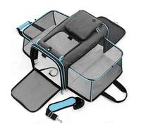 GUOXIAD Sac De Transport for Chat, Sac Pliable for Petit Chien, Sac De Transport for Animaux De Compagnie en Voiture, Sac Fourre-Tout Extensible for Animaux De Compagnie(Gray-Blue,XL)
