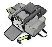 GUOXIAD Sac De Transport for Chat, Sac Pliable for Petit Chien, Sac De Transport for Animaux De Compagnie en Voiture, Sac Fourre-Tout Extensible for Animaux De Compagnie(Gray-Green,XL)