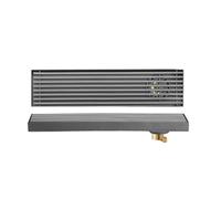 GUOXIAD Siphon De Sol Rectangulaire en Acier Inoxydable 304, Bouchons De Vidange Gris À Âme en Cuivre, Grille D'évacuation for Cuisine Et Salle De Bain, Caniveau De Douche(70cm,Side)