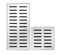 GUOXIAD Square Rain Grate with Frame, Stainless Steel Grate Gutter Cover, Non-Slip Floor Drain, Drain Kit for Outdoor Patio Yard Garden Pool Deck(201 Stainless Steel,50x30x3cm)