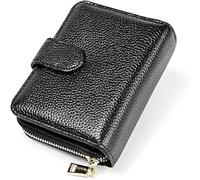GUOXU Porte-Cartes Porte-Cartes de crédit Permis de Conduire Étui en Cuir Portefeuille d'identité en Cuir de Grande capacité Sac Tout-en-Un(Black)