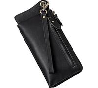 GUOXU Portefeuille élégant à Main, Portefeuille RFID for Homme et Portefeuille Mince for Homme au Toucher Doux(Black)
