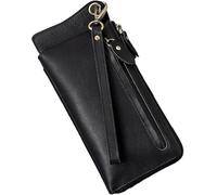 GUOXU Portefeuilles, Portefeuilles for Hommes, avec Porte-Monnaie Fin et Doux au Toucher for Hommes(Black)