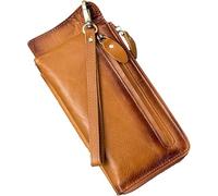 GUOXU Portefeuilles, Portefeuilles for Hommes, avec Porte-Monnaie Fin et Doux au Toucher for Hommes(Oranje)