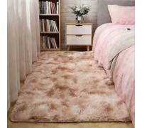 GUOYFEN Tapis Chambre 165 x 165 cm Poils Longs Épais Doux Au Toucher, Tapis Moelleux de Moelleux Dessous Antidérapant de Chambre Doux et pour Bébé, Pépinière, Chameau