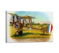 GUOYIN Poster vintage Avion militaire de la Première Guerre mondiale RAF Be 2e - Impression sur toile décorative pour chambre à coucher - 40 x 60 cm