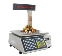guoyjmm Balance Numérique de Prix et de Poids, Affichage Recto Verso Commercial, Impression D'étiquettes de Prix, pour Magasins d'alimentation et Supermarchés,15kg/5g