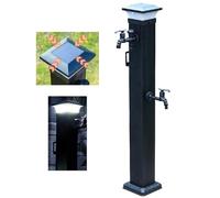 guoyjmm Colonne d'eau avec lumière LED Solaire, Robinet d'extérieur, Robinet d'eau de décoration de Paysage de Jardin, Robinet d'eau antigel, Support de Tuyau d'arrosage