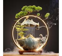 guoyjmm Fontaine d'eau Bouddha de Table, Chute d'eau d'intérieur avec lumière LED, Fontaine de Table Portable créative, Fontaine de Bureau en résine, Chute d'eau, décoration d'intérieur,Model2